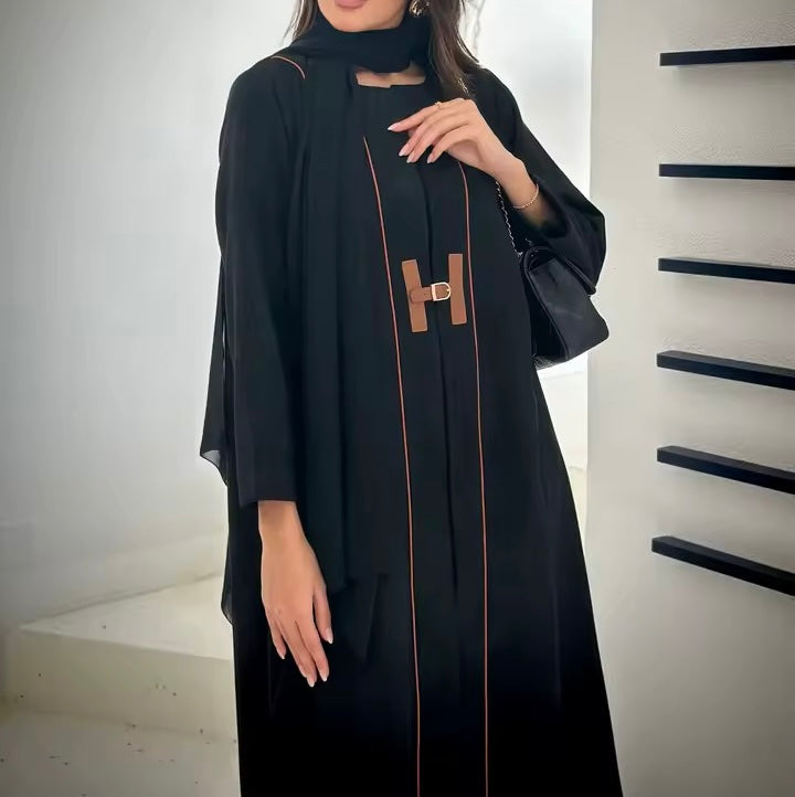 Split Women Black Abaya Modest Clothing Women Split Coat Abaya