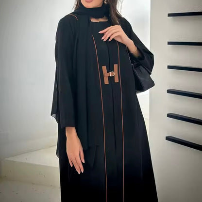 Split Women Black Abaya Modest Clothing Women Split Coat Abaya