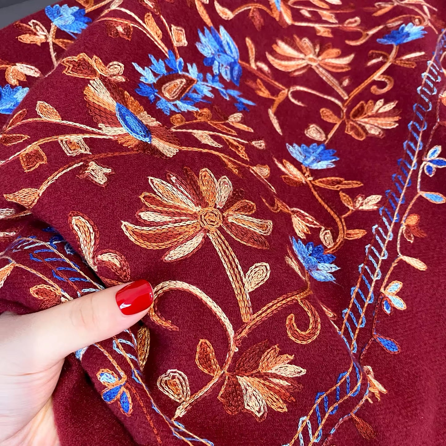 Women Embroidered Scarf Elegant and Versatile for Women Floral Long Shawl