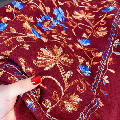 Women Embroidered Scarf Elegant and Versatile for Women Floral Long Shawl