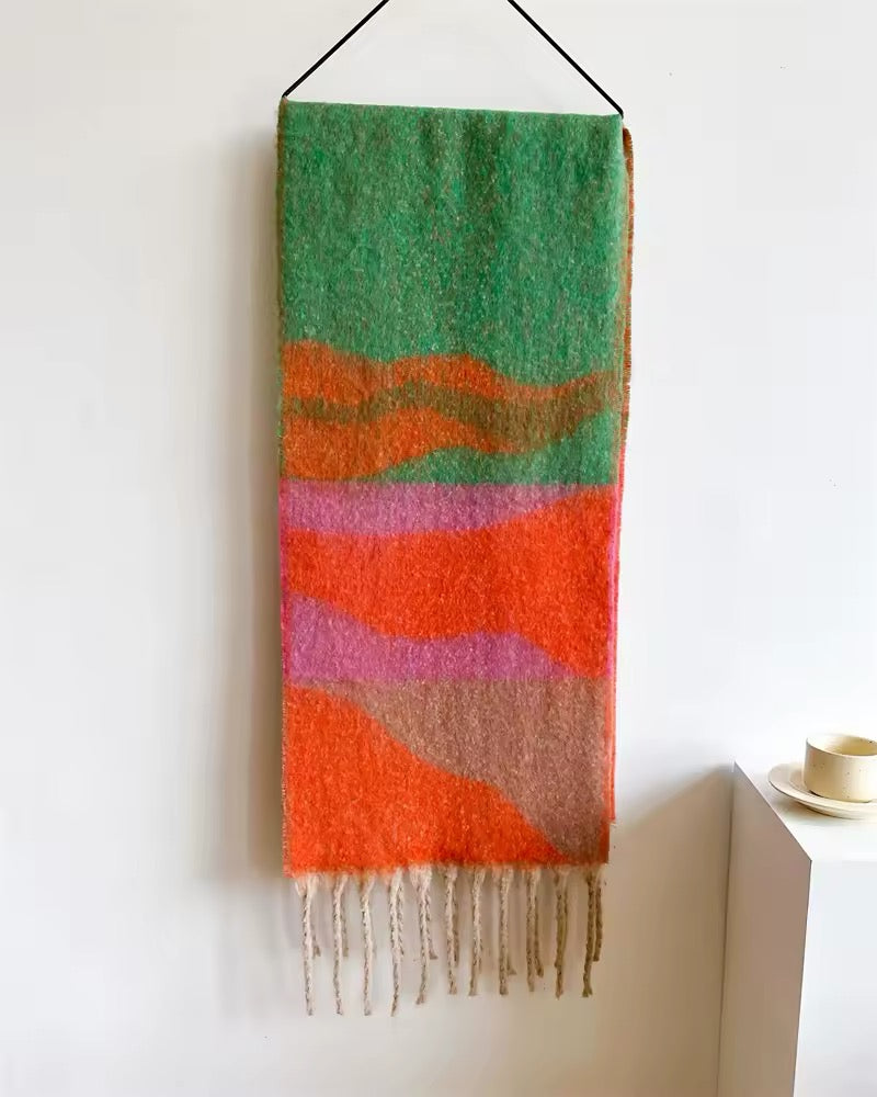 Women Woollen & Men Wool Scarf - Warm Fringe Shaw