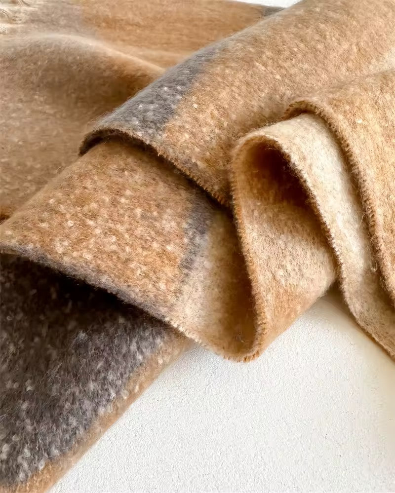 Women Woollen & Men Wool Scarf - Warm Fringe Shaw