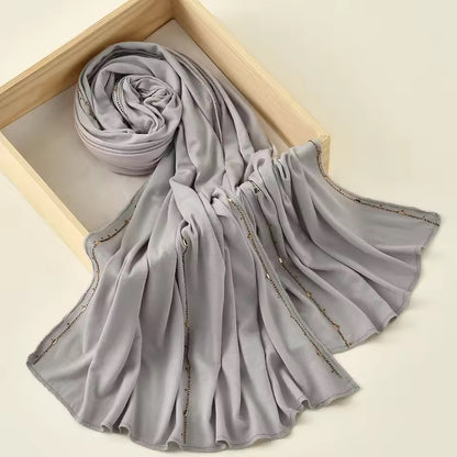 Women Glimmer Shiny Women Hijab Scarf Muslim Long Scarves Light Weight