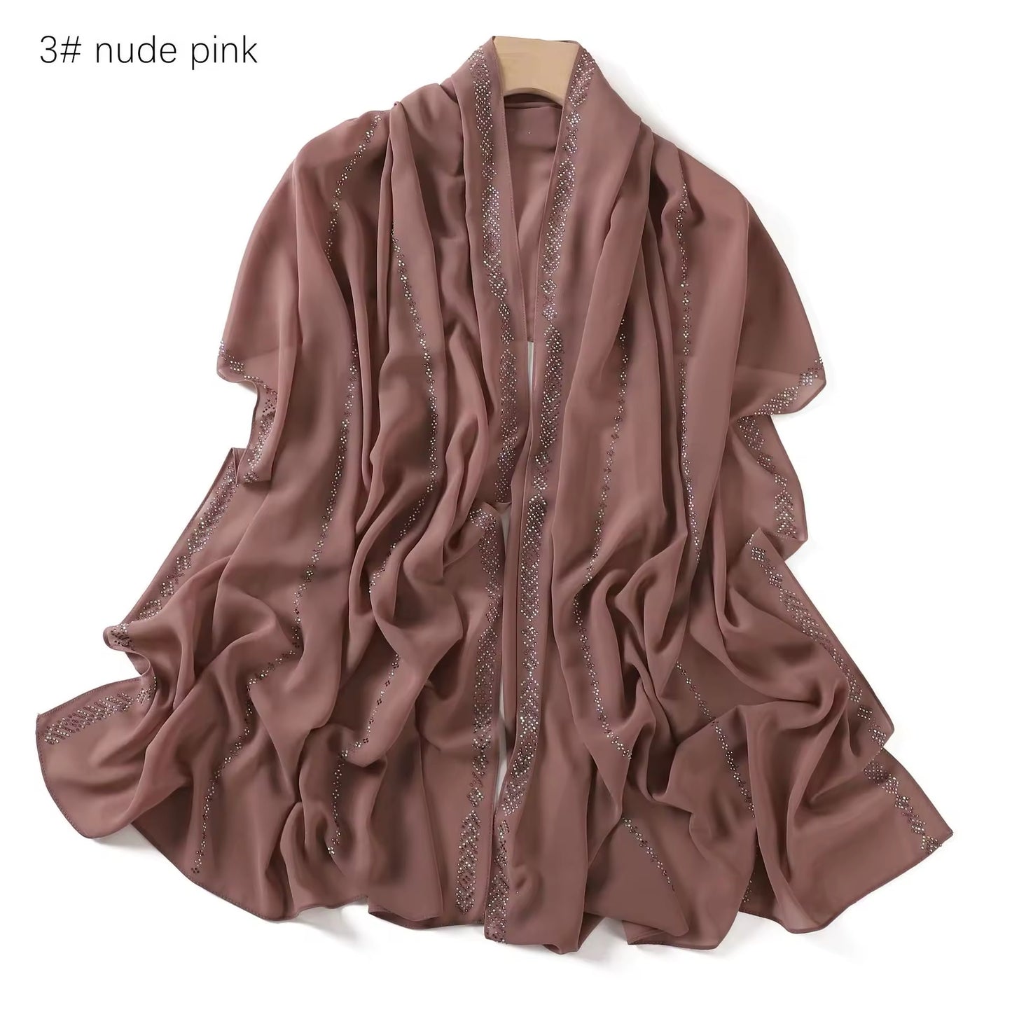 Women Glimmer Shiny Women Hijab Scarf Muslim Long Scarves Light Weight