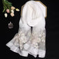 Women Embroidered Scarf Elegant and Versatile for Women Floral Shawl