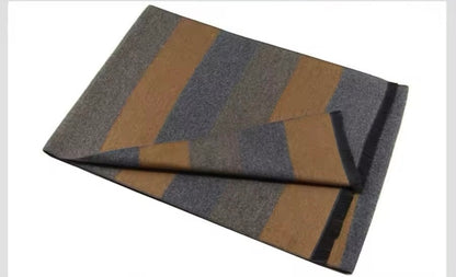 Men & Women Checked Pattern Cashmere Touch Scarf - Warm Fringe Shawl