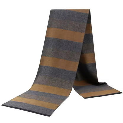 Men & Women Checked Pattern Cashmere Touch Scarf - Warm Fringe Shawl