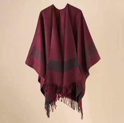 Cashmere Wool Cape Scarf Split Thickened Autumn and Winter Women Cape