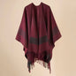Cashmere Wool Cape Scarf Split Thickened Autumn and Winter Women Cape
