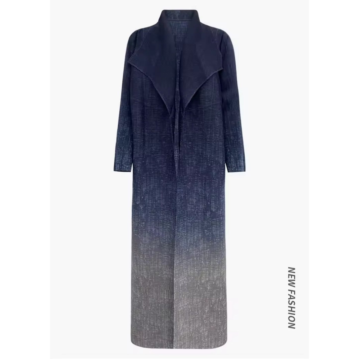 Women Split Abaya Fashion Open Front Long Coat Gradient Loose Design Trench Coat