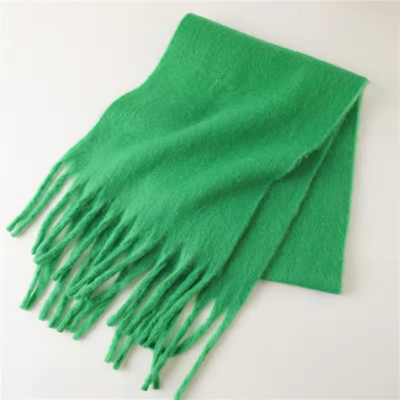 Men Wool & Women Woollen Cashmere Touch Scarf - Warm Fringe Shawl