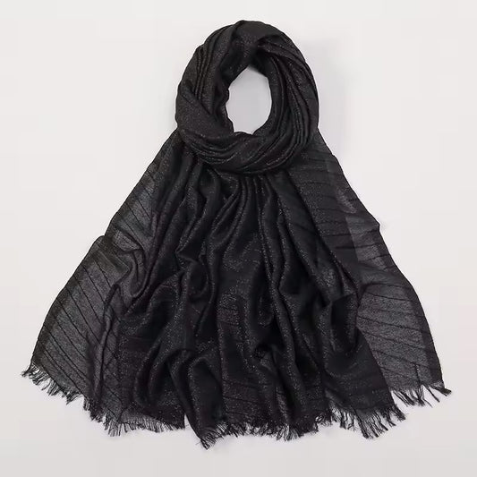 Women Glimmer Shiny Women Hijab Scarf Muslim Long Scarves Light Weight
