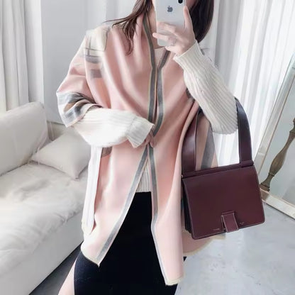 Luxury Women Limited Edition Horse Design Cashmere Touch Scarf - Warm Fringe Shawl