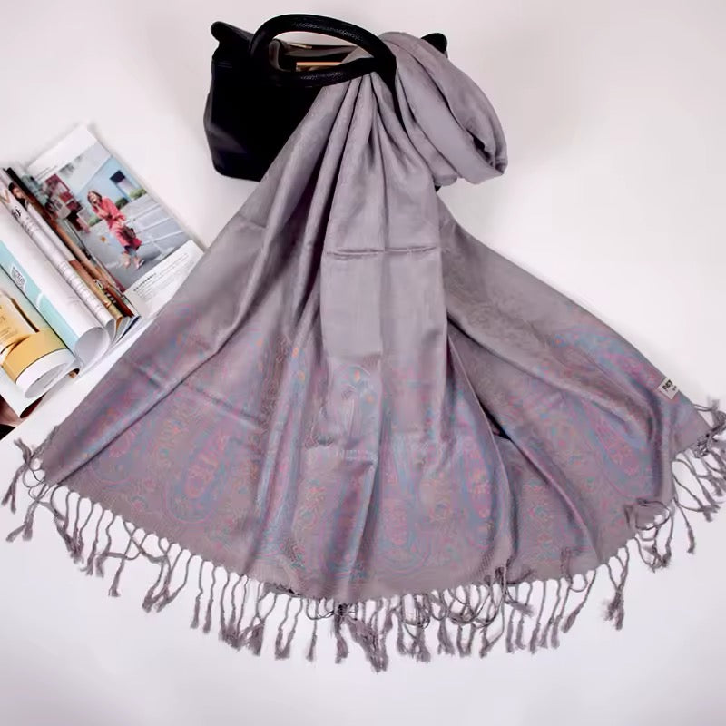 Luxury Women Classic Pashmina Cashmere Touch Scarf - Warm Fringe Pashmina Shaw