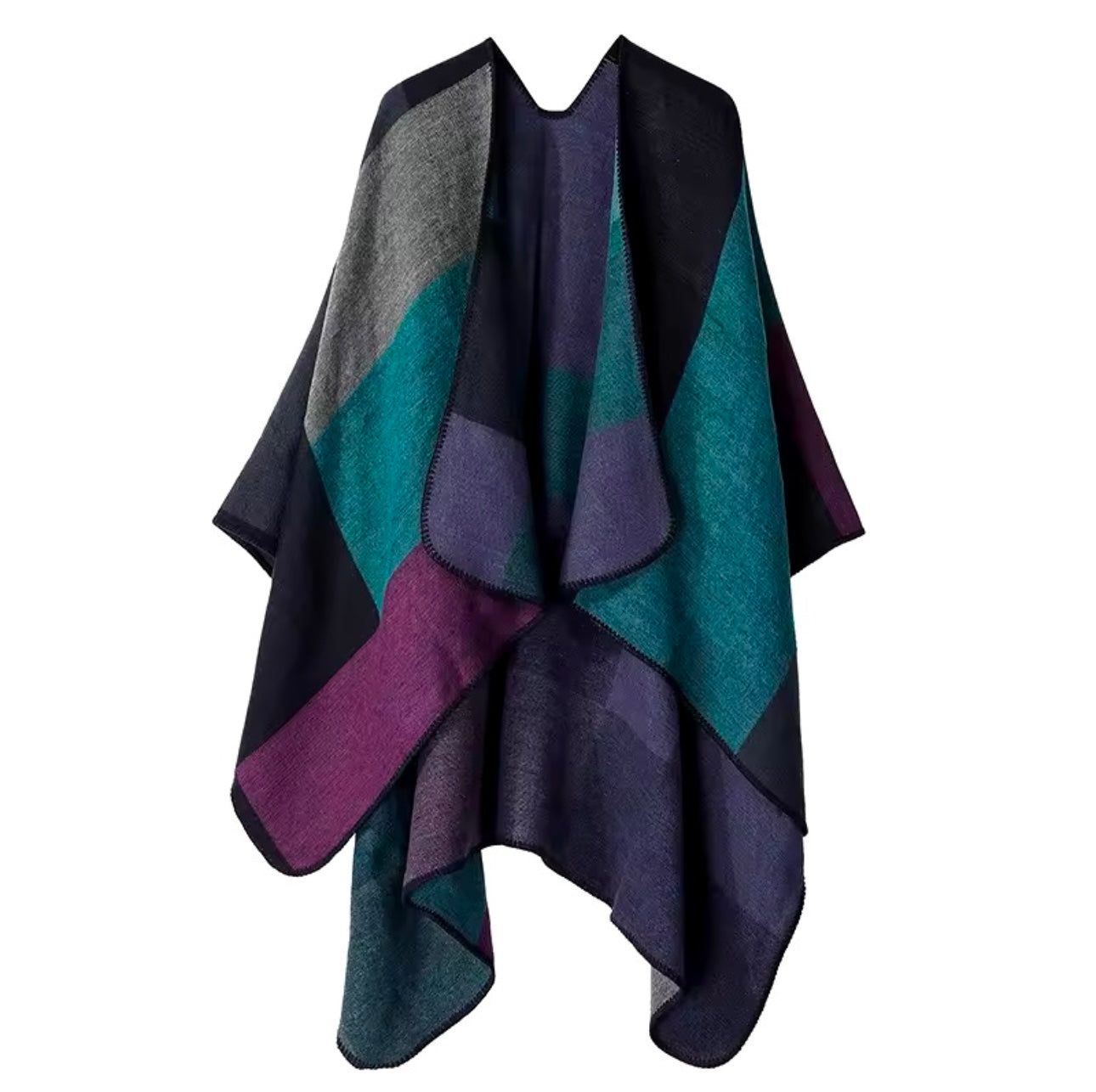 Cashmere Wool Cape Scarf Split Thickened Autumn and Winter Women Cape