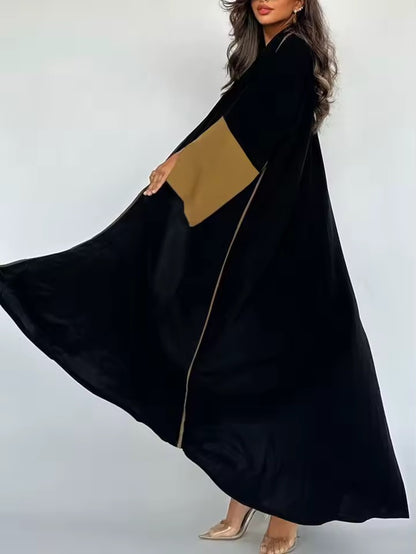 Split Women Black Abaya Modest Clothing Women Split Coat Abaya