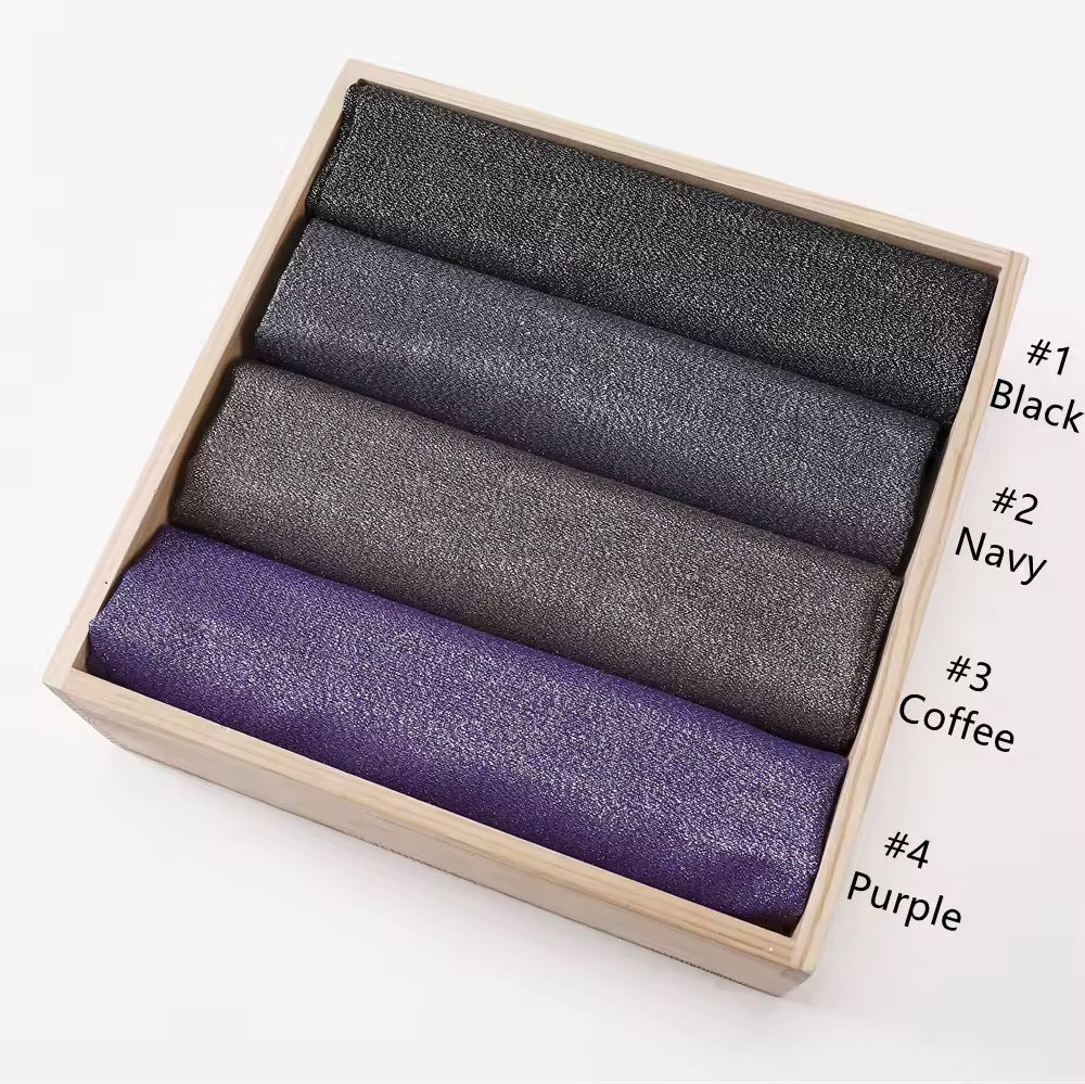 Women Glimmer Shiny Women Hijab Scarf Muslim Long Scarves Light Weight