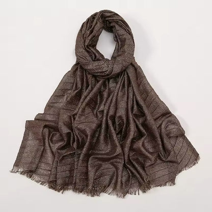 Women Glimmer Shiny Women Hijab Scarf Muslim Long Scarves Light Weight
