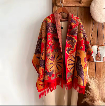 Luxury Women Classic Pashmina Double Sided Cashmere Touch Scarf - Warm Fringe Shawl