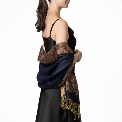 Luxury Women Classic Pashmina Cashmere Touch Bohemia Scarf - Warm Fringe Shawl