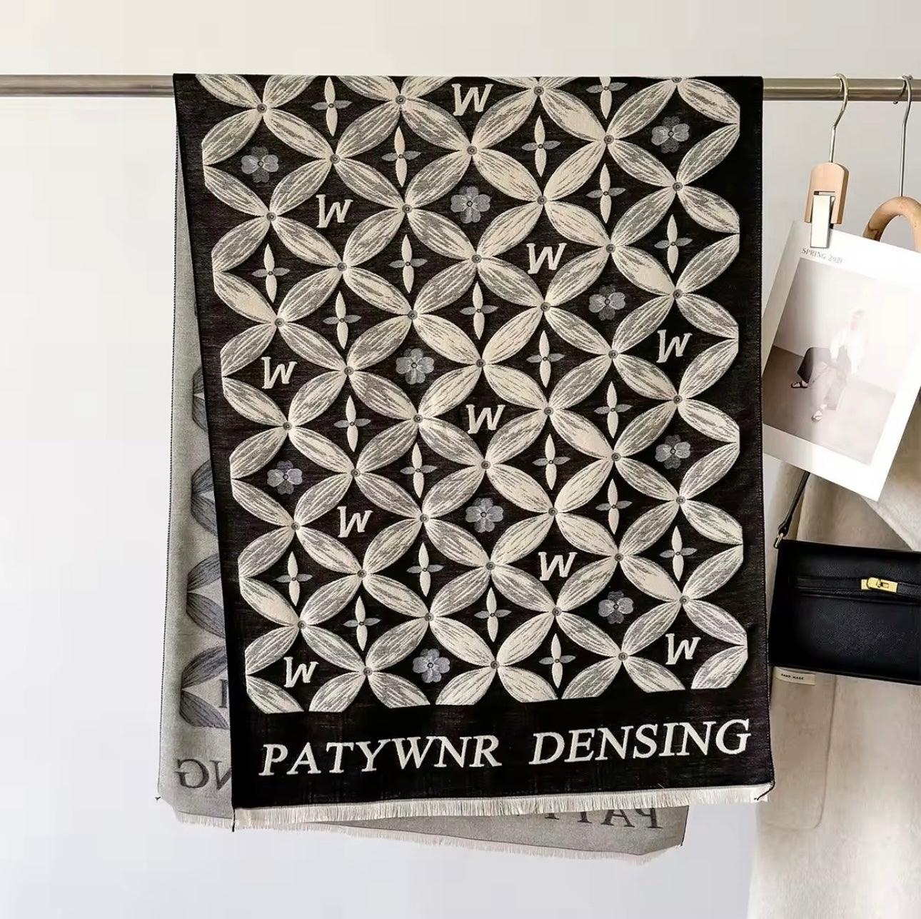 Women Luxurious Cashmere Touch Scarf - Warm Fringe Shawl