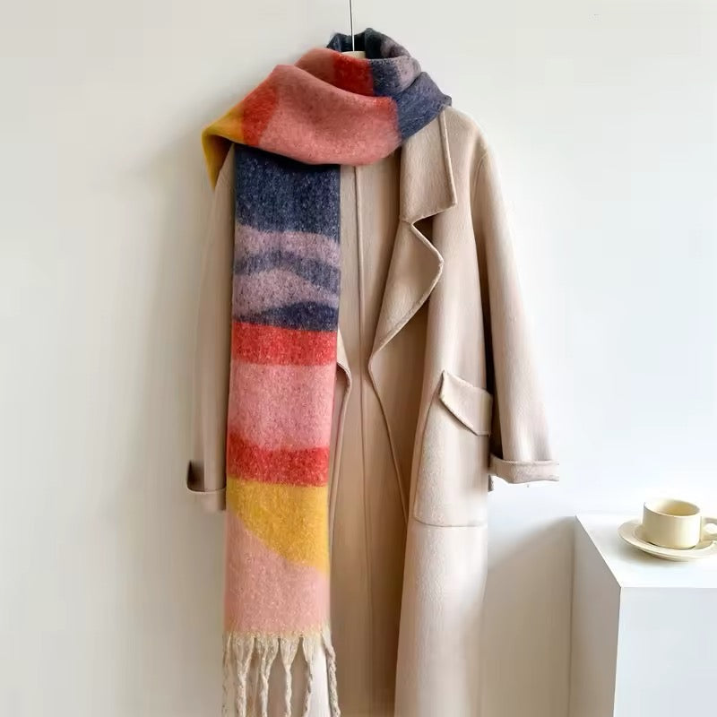 Women Woollen & Men Wool Scarf - Warm Fringe Shaw