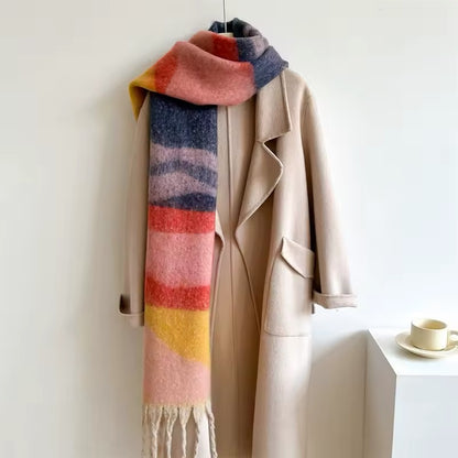Women Woollen & Men Wool Scarf - Warm Fringe Shaw
