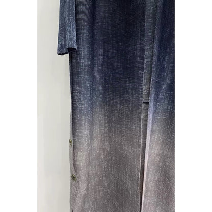 Women Split Abaya Fashion Open Front Long Coat Gradient Loose Design Trench Coat