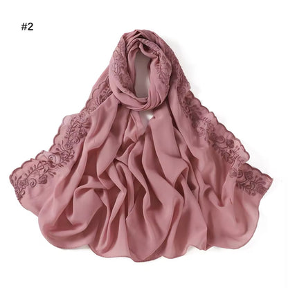 Women Embroidered Scarf Elegant and Versatile for Women Floral Shawl