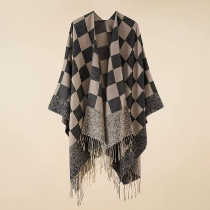 Cashmere Wool Cape Scarf Split Thickened Autumn and Winter Women Cape