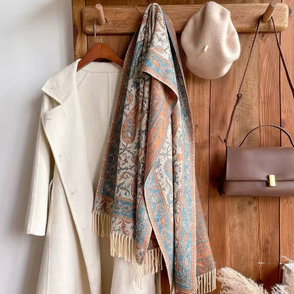 Luxury Women Classic Pashmina Double Sided Cashmere Touch Scarf - Warm Fringe Shawl