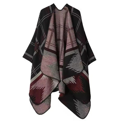 Cashmere Wool Cape Scarf Split Thickened Autumn and Winter Women Cape
