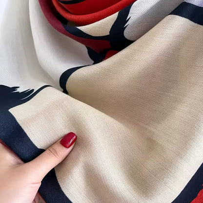 Women Luxurious Cashmere Touch Scarf - Warm Fringe Shawl