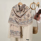 Luxury Women Classic Pashmina Double Sided Cashmere Touch Scarf - Warm Fringe Shawl Women Floral