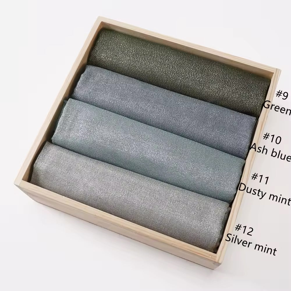 Women Glimmer Shiny Women Hijab Scarf Muslim Long Scarves Light Weight