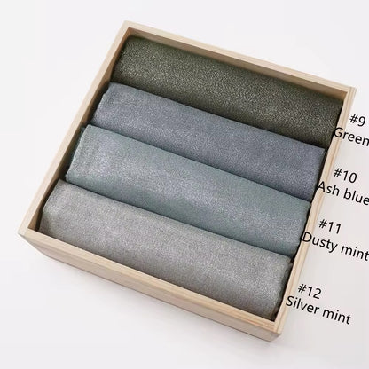 Women Glimmer Shiny Women Hijab Scarf Muslim Long Scarves Light Weight