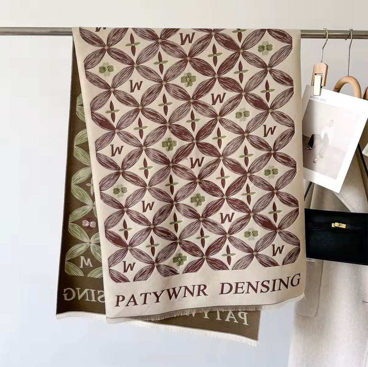 Women Luxurious Cashmere Touch Scarf - Warm Fringe Shawl