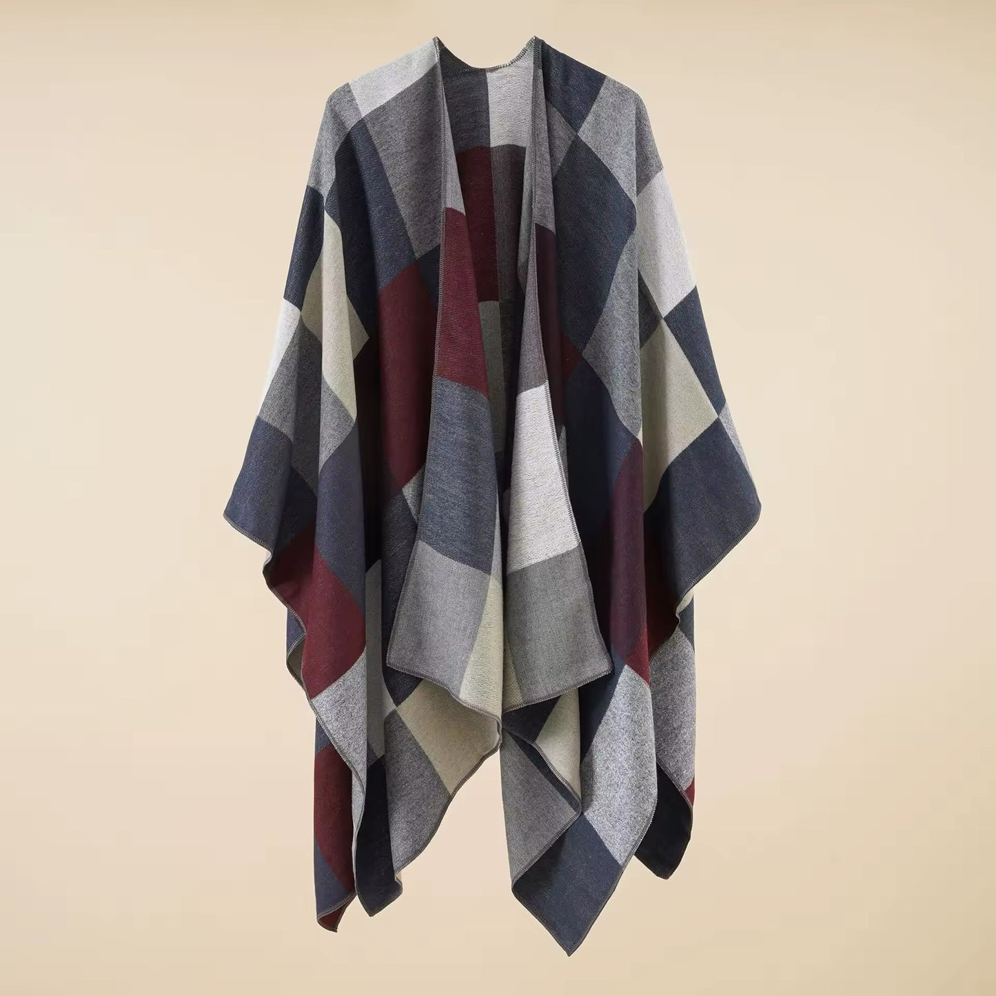 Cashmere Wool Cape Scarf Split Thickened Autumn and Winter Women Cape