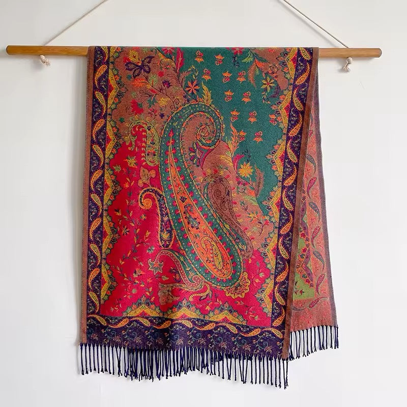 Luxury Women Classic Pashmina Cashmere Touch Scarf - Warm Fringe Pashmina Shawl
