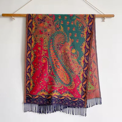 Luxury Women Classic Pashmina Cashmere Touch Scarf - Warm Fringe Pashmina Shawl