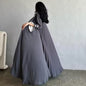 Women Split Abaya Open Front Kaftan Arab Long Robe
