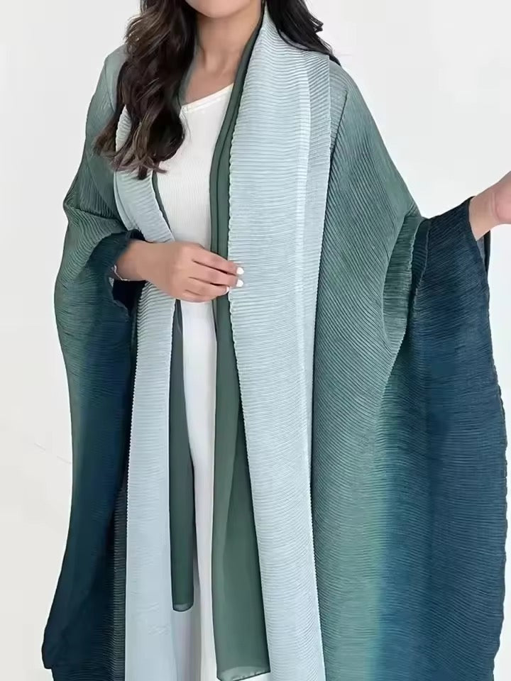 Women Split Abaya Open Front Kaftan Arab Long Robe