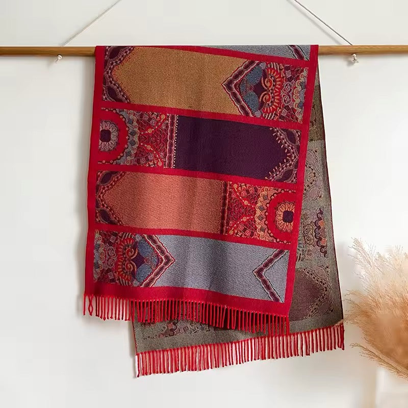 Luxury Women Classic Pashmina Double Sided Cashmere Touch Scarf - Warm Fringe Shawl UK