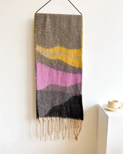 Women Woollen & Men Wool Scarf - Warm Fringe Shaw