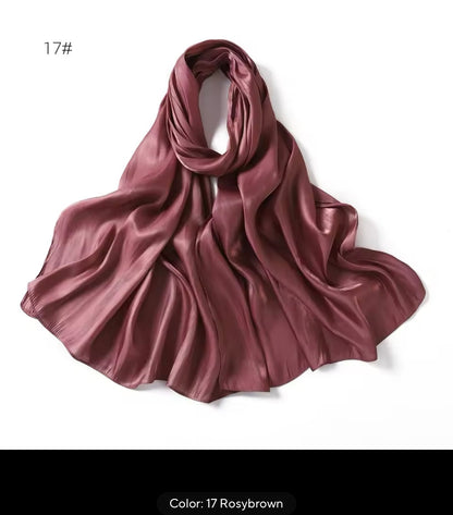 Women Glimmer Shiny Women Hijab Scarf Muslim Long Scarves Light Weight