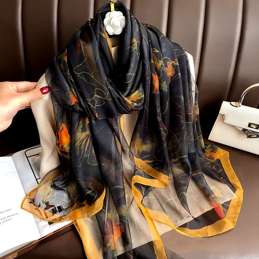 Women Silk Satin Scarf Foulard Hijab Women Soft Large Wrap