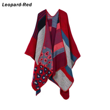 Cashmere Wool Cape Scarf Split Thickened Autumn and Winter Women Cape