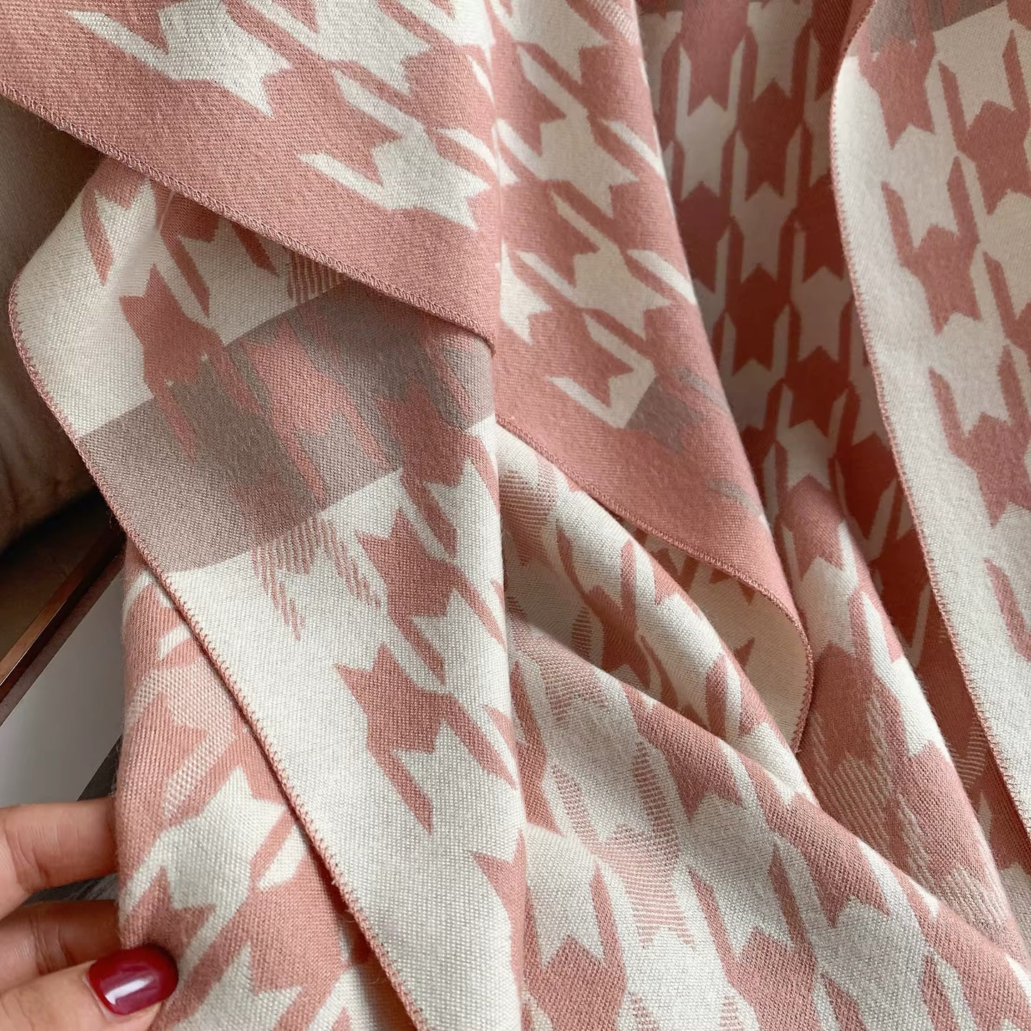 Women Luxurious Cashmere Touch Scarf - Warm Fringe Shawl