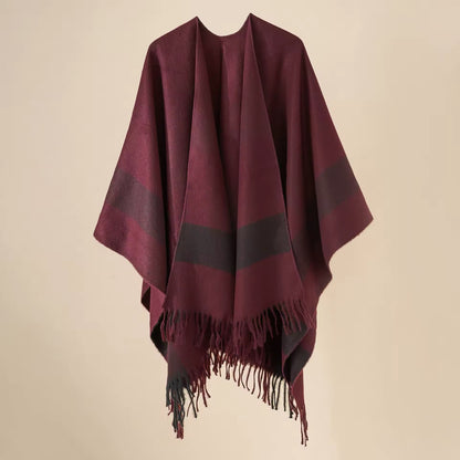 Cashmere Wool Cape Scarf Split Thickened Autumn and Winter Women Cape