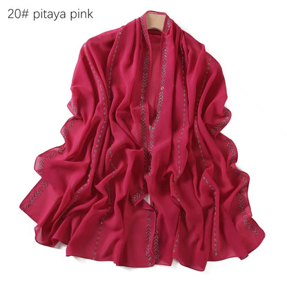 Women Glimmer Shiny Women Hijab Scarf Muslim Long Scarves Light Weight